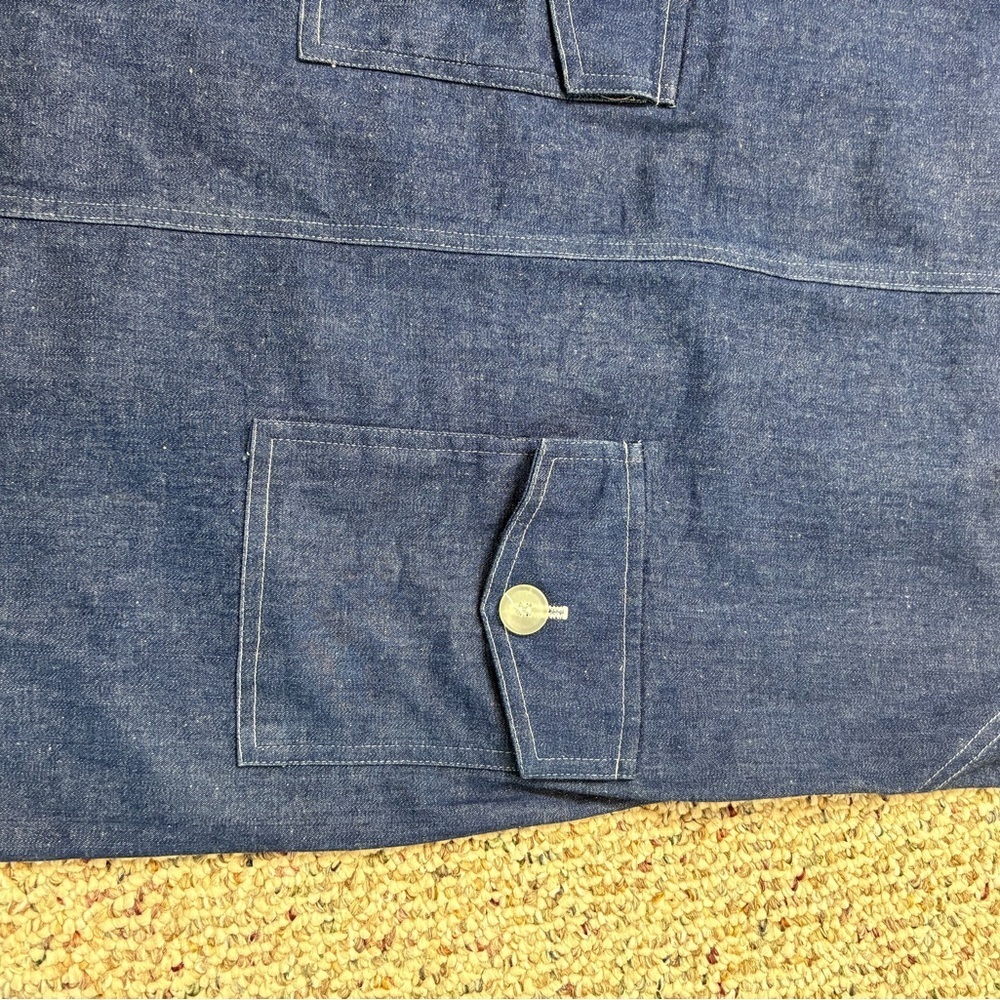 Vtg Positive Attitude Sleeveless Denim Sheath Dress with Pockets. Size 10 - Picture 11 of 12